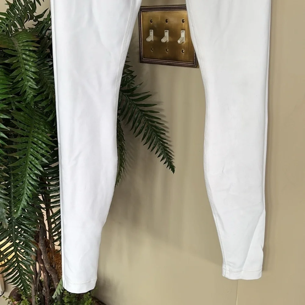Lululemon Wunder Under Reversible Yoga Pants 2-in-1 White Leggings Pink Floral